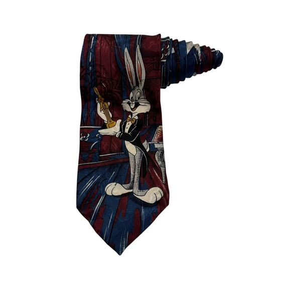 Looney Tunes Bugs Bunny Award Show You Oscar Vintage Cartoon Necktie - Picture 1 of 7